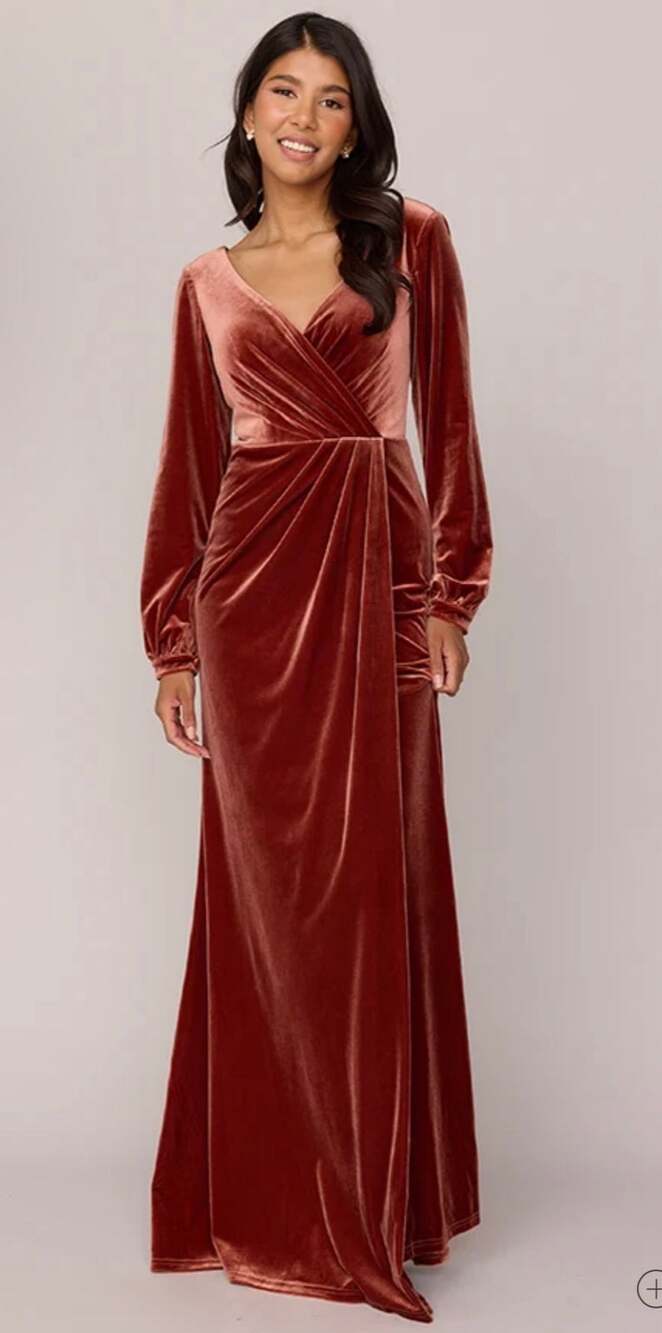 Revelry Vera Velvet Maroon Dress Women’s Size 8